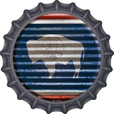 Wyoming Flag Corrugated Effect Novelty Metal Bottle Cap BC-960