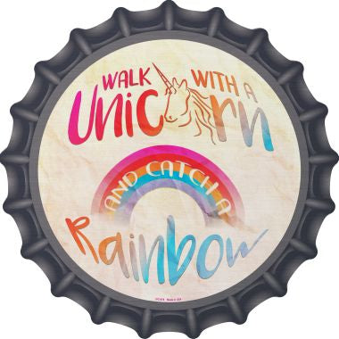 Walk with a Unicorn Novelty Metal Bottle Cap BC-978