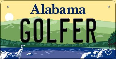 Golfer Alabama Novelty Metal Bicycle Plate BP-10008