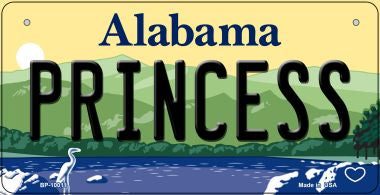 Princess Alabama Novelty Metal Bicycle Plate BP-10011