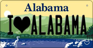 I Love Alabama Novelty Metal Bicycle Plate BP-10013
