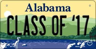 Class of 17 Alabama Novelty Metal Bicycle Plate BP-10014