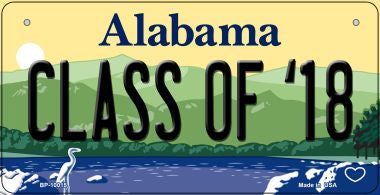 Class of 18 Alabama Novelty Metal Bicycle Plate BP-10015