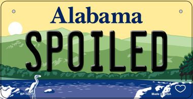 Spoiled Alabama Novelty Metal Bicycle Plate BP-10019