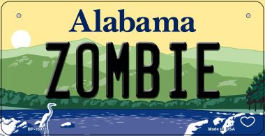 Zombie Alabama Novelty Metal Bicycle Plate 