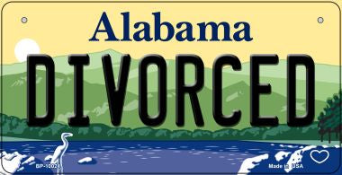 Divorced Alabama Novelty Metal Bicycle Plate BP-10024