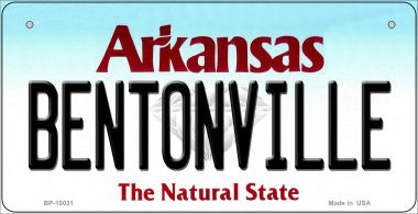 Bentonville Arkansas Novelty Metal Bicycle Plate 