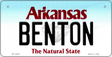Benton Arkansas Novelty Metal Bicycle Plate