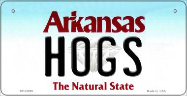 Hogs Arkansas Novelty Metal Bicycle Plate BP-10039