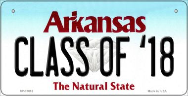 Class of '18 Arkansas Novelty Metal Bicycle Plate BP-10051