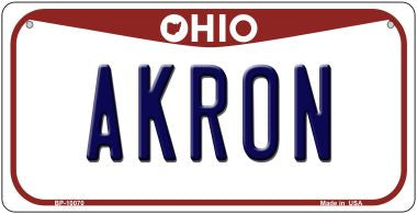 Akron Ohio Novelty Metal Bicycle Plate 