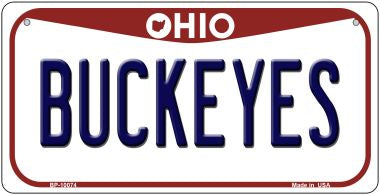 Buckeyes Ohio Novelty Metal Bicycle Plate 