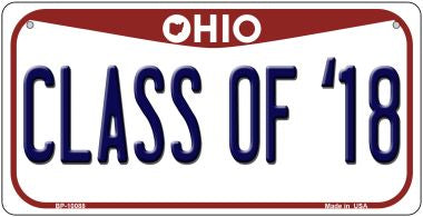 Class Of '18 Ohio Novelty Metal Bicycle Plate BP-10088