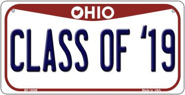 Class Of '19 Ohio Novelty Metal Bicycle Plate BP-10089