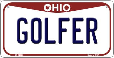 Golfer Ohio Novelty Metal Bicycle Plate BP-10094