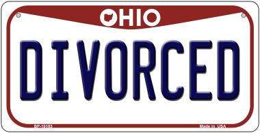 Divorced Ohio Novelty Metal Bicycle Plate BP-10103