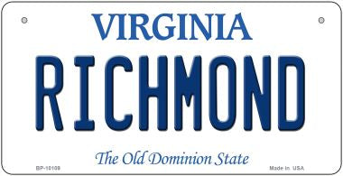 Richmond Virginia Novelty Metal Bicycle Plate BP-10109