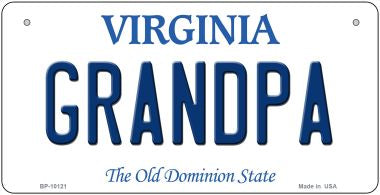Grandpa Virginia Novelty Metal Bicycle Plate BP-10121