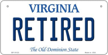 Retired Virginia Novelty Metal Bicycle Plate BP-10122