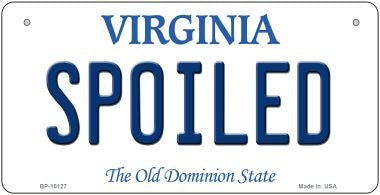 Spoiled Virginia Novelty Metal Bicycle Plate BP-10127