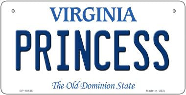 Princess Virginia Novelty Metal Bicycle Plate BP-10135