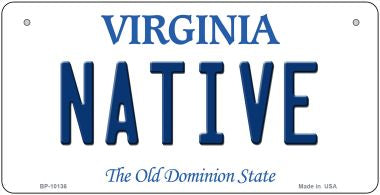 Native Virginia Novelty Metal Bicycle Plate BP-10136