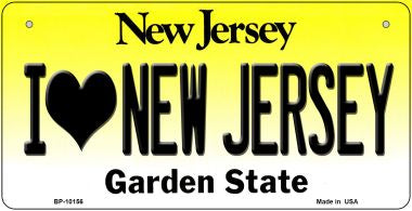 I Love New Jersey Novelty Metal Bicycle Plate BP-10156