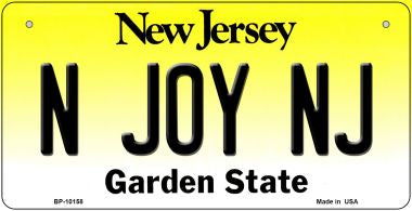 N Joy NJ New Jersey Novelty Metal Bicycle Plate BP-10158