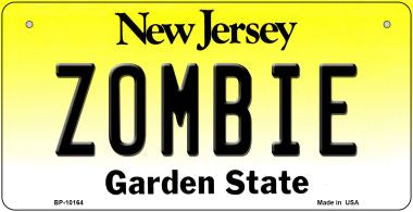 Zombie New Jersey Novelty Metal Bicycle Plate 