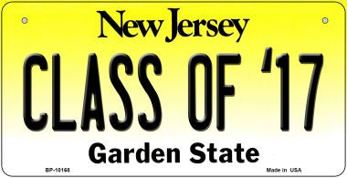 Class of '17 New Jersey Novelty Metal Bicycle Plate BP-10168