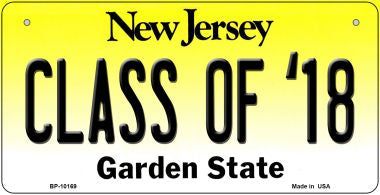 Class of '18 New Jersey Novelty Metal Bicycle Plate BP-10169
