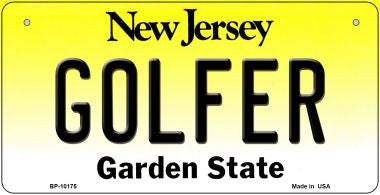 Golfer New Jersey Novelty Metal Bicycle Plate BP-10175
