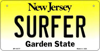Surfer New Jersey Novelty Metal Bicycle Plate BP-10177