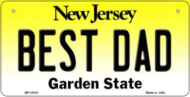 Best Dad New Jersey Novelty Metal Bicycle Plate 