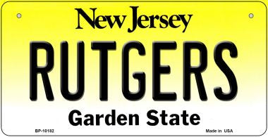 Rutgers New Jersey Novelty Metal Bicycle Plate BP-10182