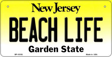 Beach Life New Jersey Novelty Metal Bicycle Plate 