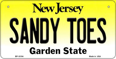 Sandy Toes New Jersey Novelty Metal Bicycle Plate BP-10184