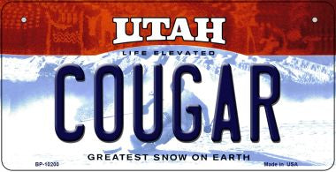 Cougar Utah Novelty Metal Bicycle Plate BP-10200