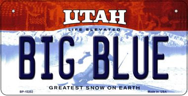 Big Blue Utah Novelty Metal Bicycle Plate