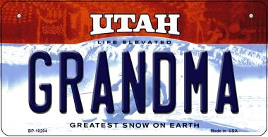 Grandma Utah Novelty Metal Bicycle Plate BP-10204