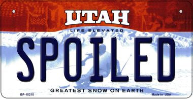 Spoiled Utah Novelty Metal Bicycle Plate BP-10210