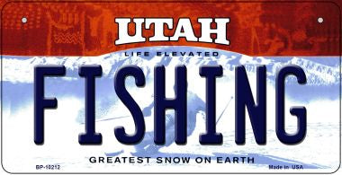 Fishing Utah Novelty Metal Bicycle Plate BP-10212