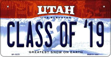 Class of '19 Utah Novelty Metal Bicycle Plate BP-10215