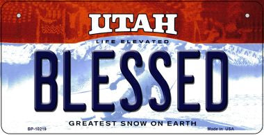 Blessed Utah Novelty Metal Bicycle Plate 