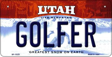 Golfer Utah Novelty Metal Bicycle Plate BP-10220