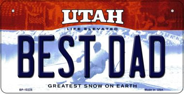 Best Dad Utah Novelty Metal Bicycle Plate 