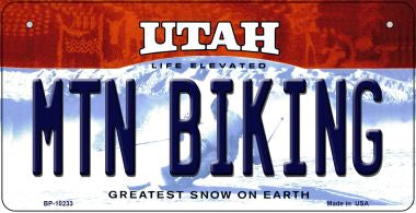 Mtn Biking Utah Novelty Metal Bicycle Plate BP-10233