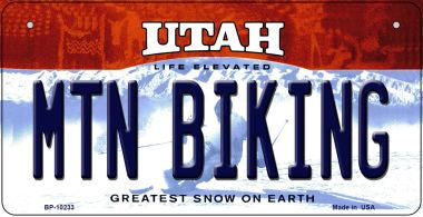 Mtn Biking Utah Novelty Metal Bicycle Plate BP-10233