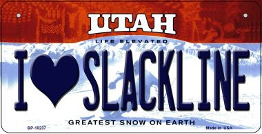 I Love Slackline Utah Novelty Metal Bicycle Plate BP-10237