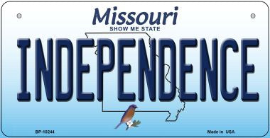Independence Missouri Novelty Metal Bicycle Plate BP-10244